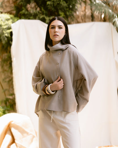 SHIMMER LINEN BLOUSE